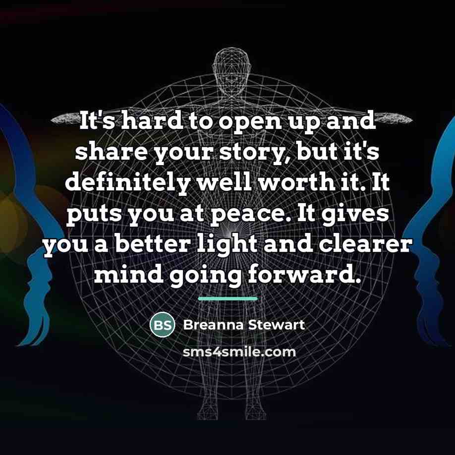 “It's hard to open up and share your story, but…” quote by Breanna Stewart