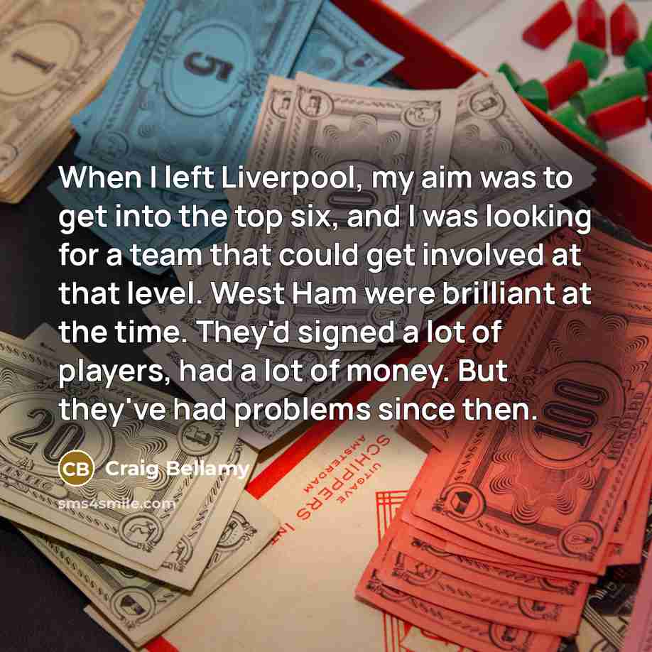 “When I left Liverpool, my aim was to get into…” quote by Craig Bellamy