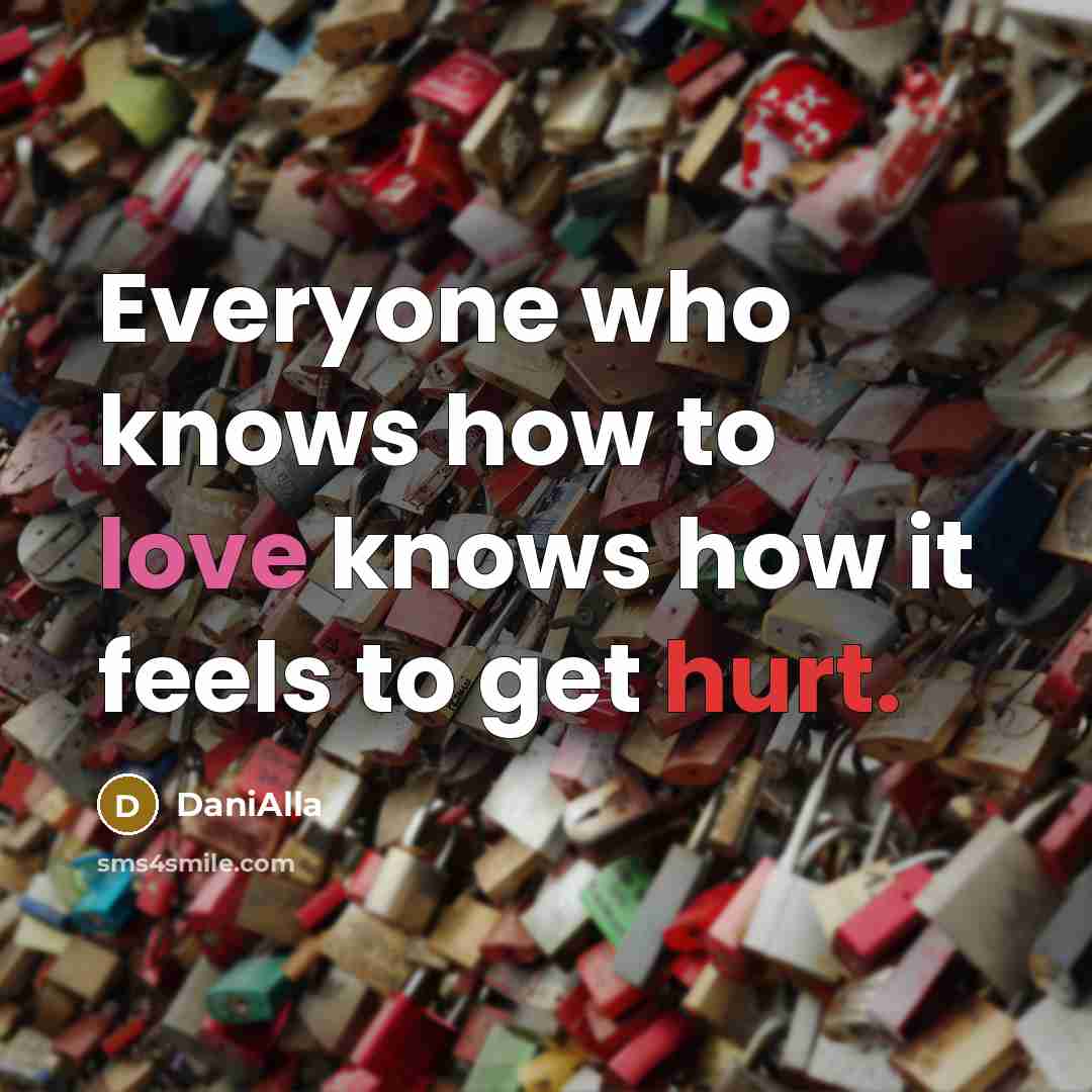 “Everyone who knows how to love knows how it feels to get hurt.” quote by DaniAlla