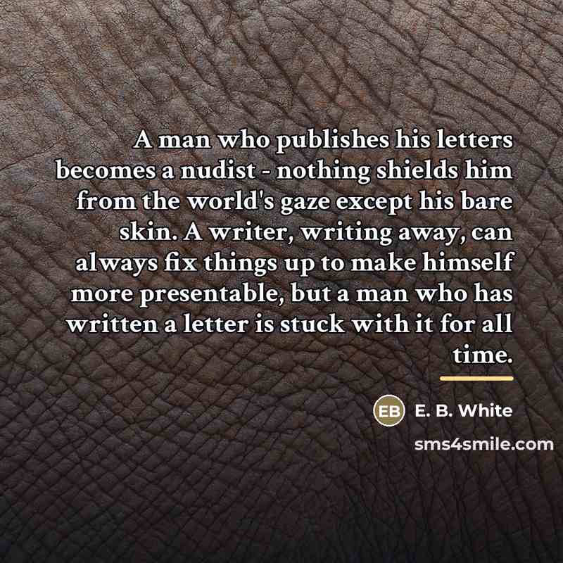“A man who publishes his letters becomes a nudist -…” quote by E. B. White