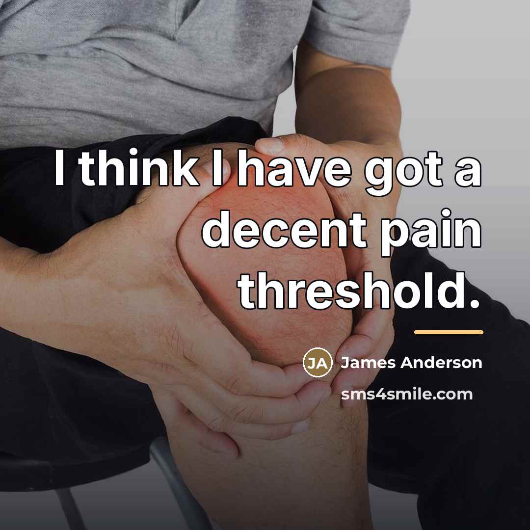 “I think I have got a decent pain threshold.…” quote by James Anderson