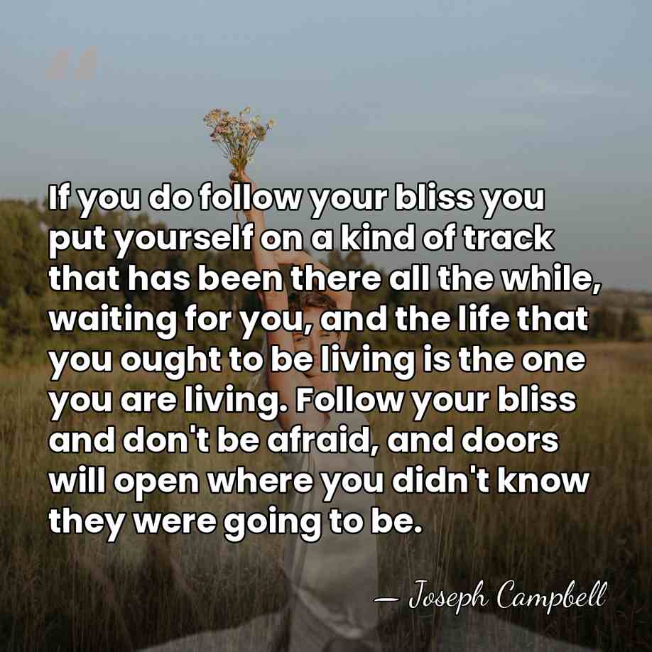 If you do follow your bliss you put yourself on a kind&hellip; - Joseph Campbell