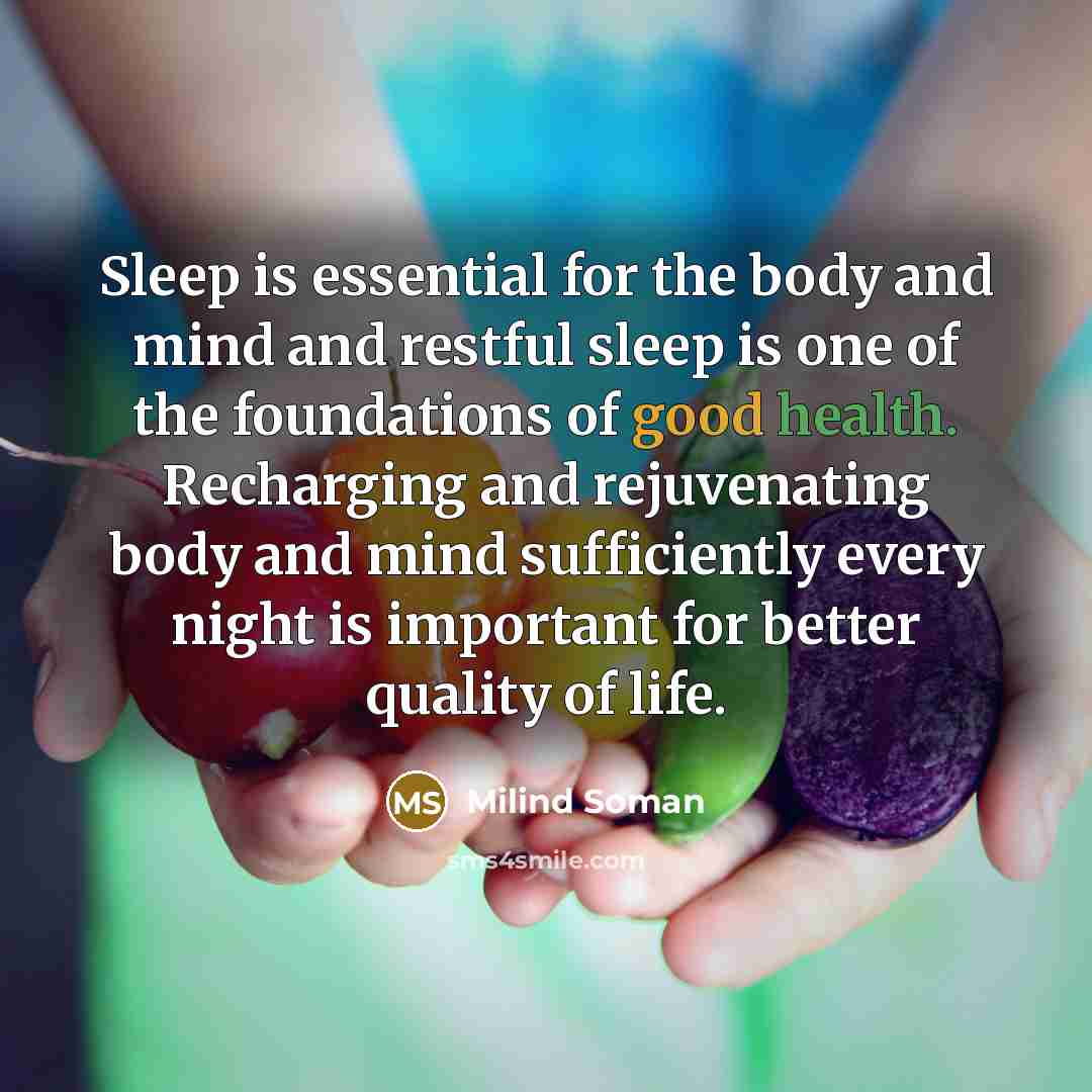 “Sleep is essential for the body and mind and restful…” quote by Milind Soman