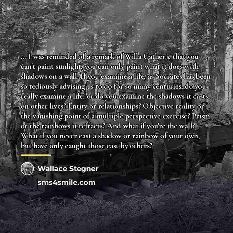 “... I was reminded of a remark of Willa Cather's,…” quote by Wallace Stegner