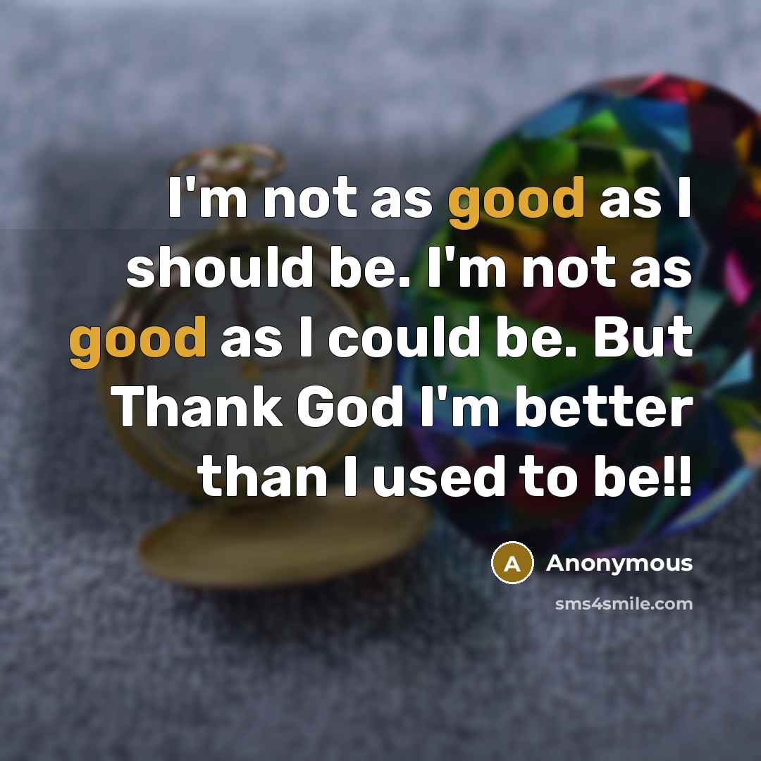 “I'm not as good as I should be. I'm not…” quote by Anonymous