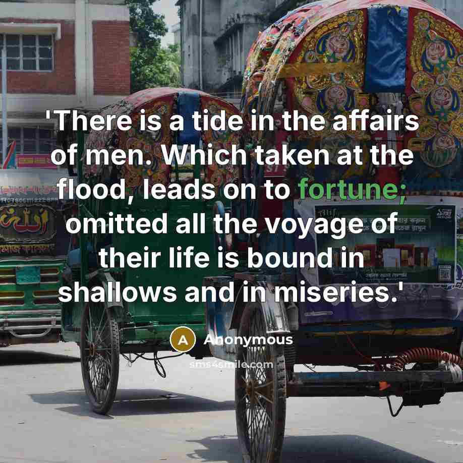 “'There is a tide in the affairs of men. Which…” quote by Anonymous