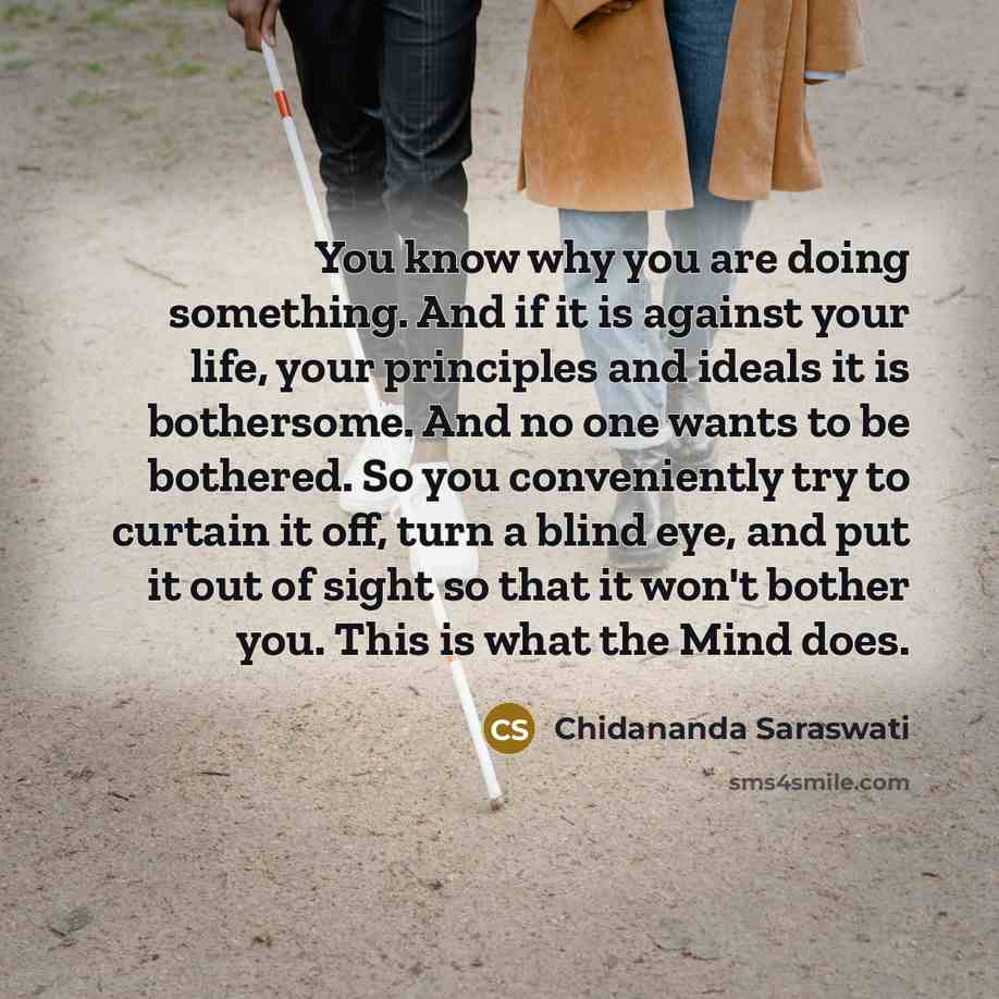 “You know why you are doing something. And if it…” quote by Chidananda Saraswati