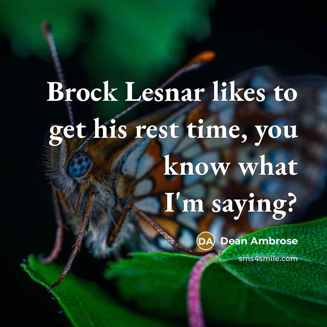 “Brock Lesnar likes to get his rest time, you know…” quote by Dean Ambrose