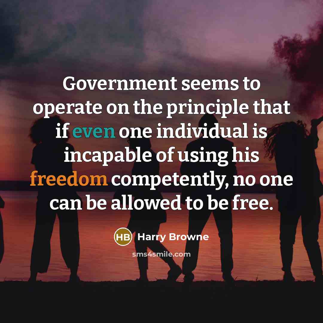 “Government seems to operate on the principle that if even…” quote by Harry Browne