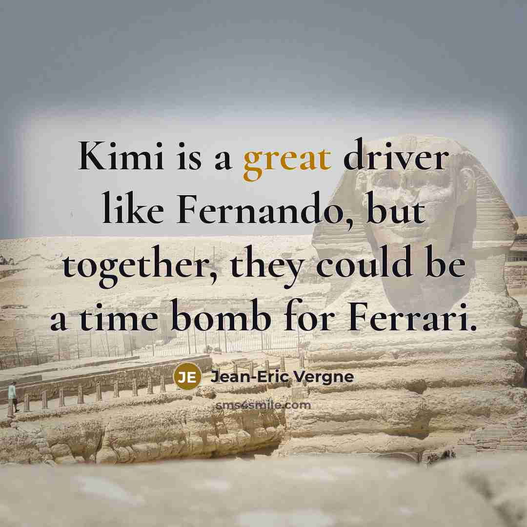 “Kimi is a great driver like Fernando, but together, they…” quote by Jean-Eric Vergne