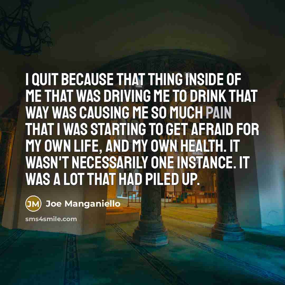 “I quit because that thing inside of me that was…” quote by Joe Manganiello
