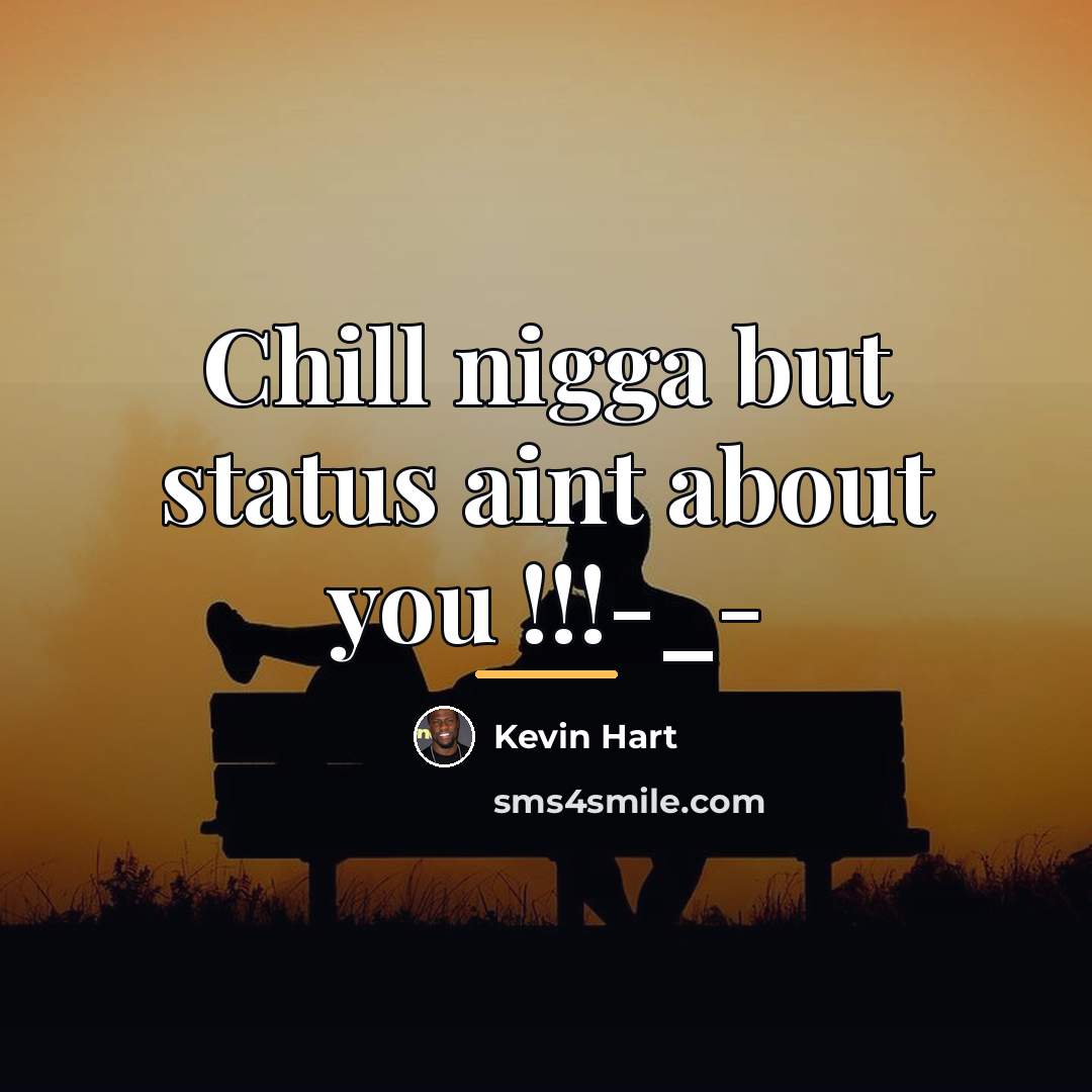 “Chill nigga but status aint about you !!!-_-…” quote by Kevin Hart