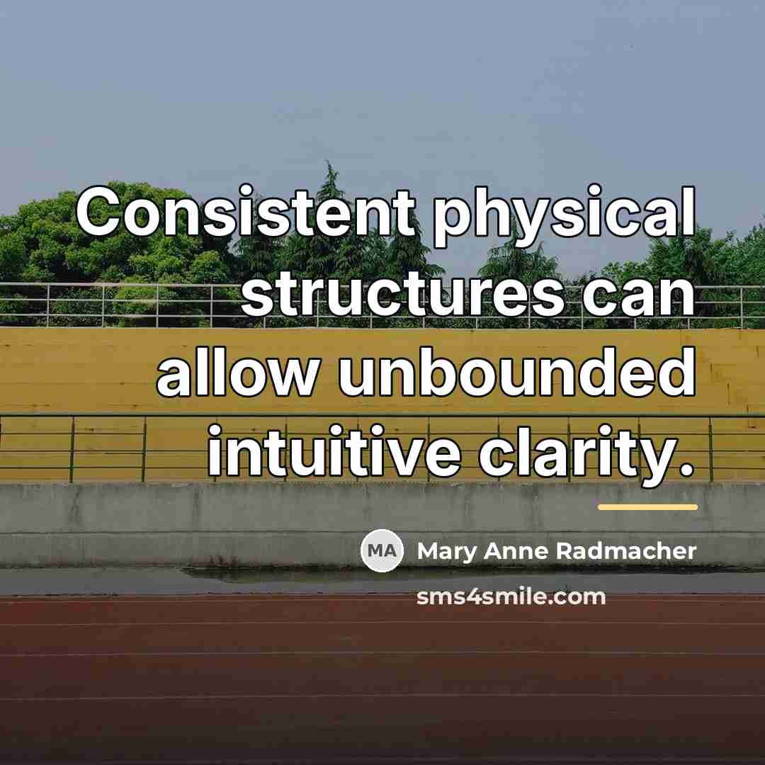 “Consistent physical structures can allow unbounded intuitive clarity.…” quote by Mary Anne Radmacher