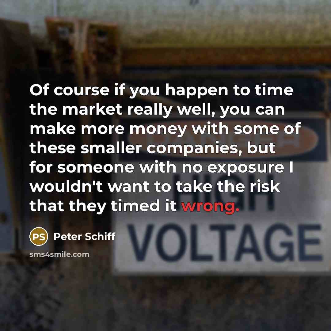 “Of course if you happen to time the market really…” quote by Peter Schiff