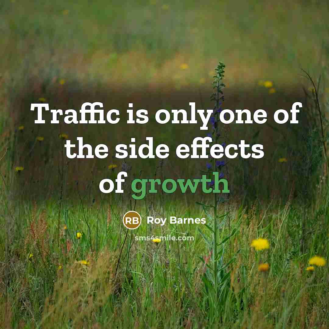 “Traffic is only one of the side effects of growth…” quote by Roy Barnes