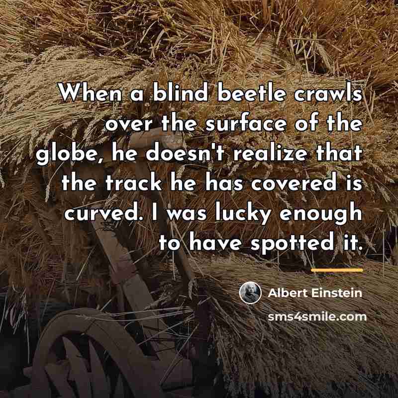 “When a blind beetle crawls over the surface of the…” quote by Albert Einstein