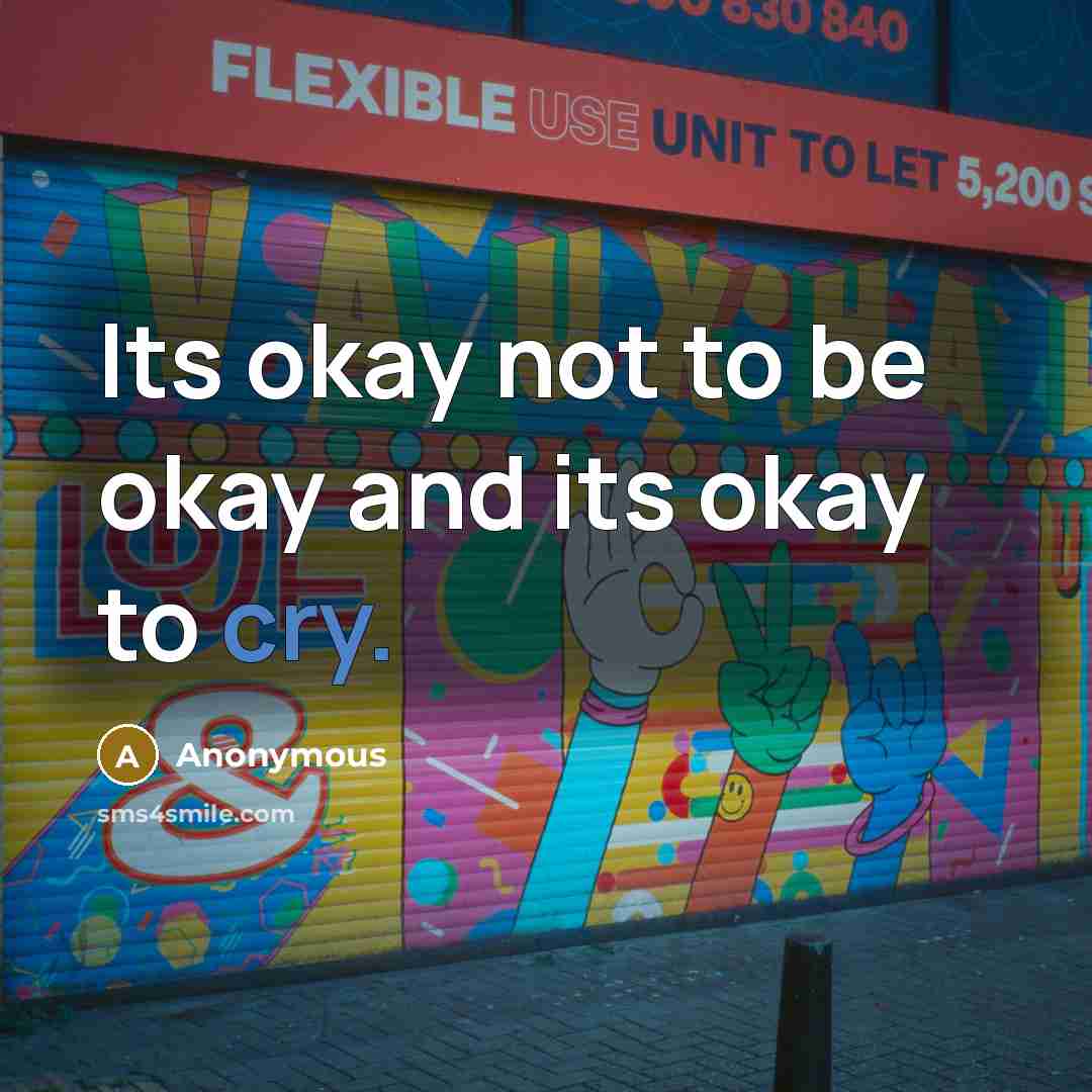 “Its okay not to be okay and its okay to…” quote by Anonymous
