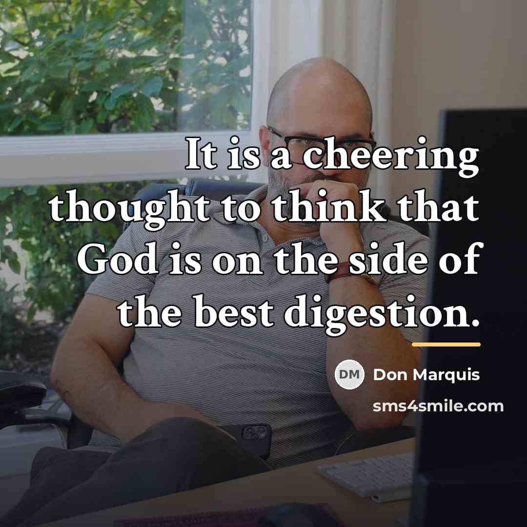 “It is a cheering thought to think that God is…” quote by Don Marquis