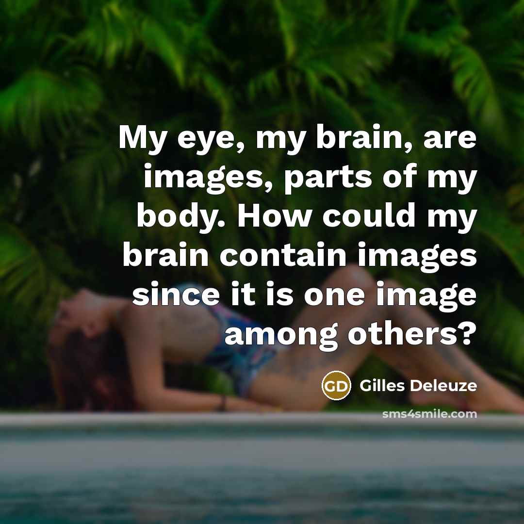 “My eye, my brain, are images, parts of my body.…” quote by Gilles Deleuze