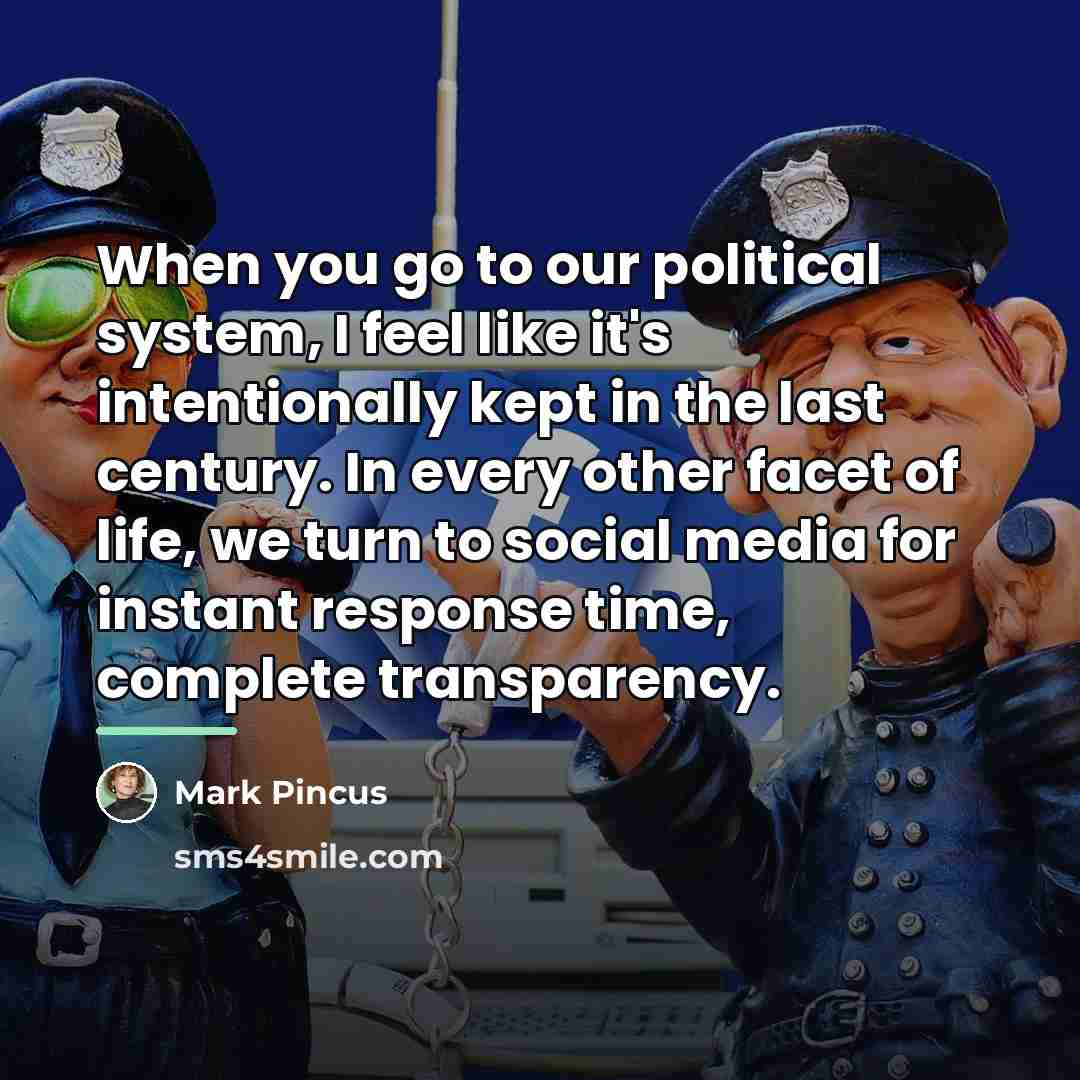 “When you go to our political system, I feel like…” quote by Mark Pincus
