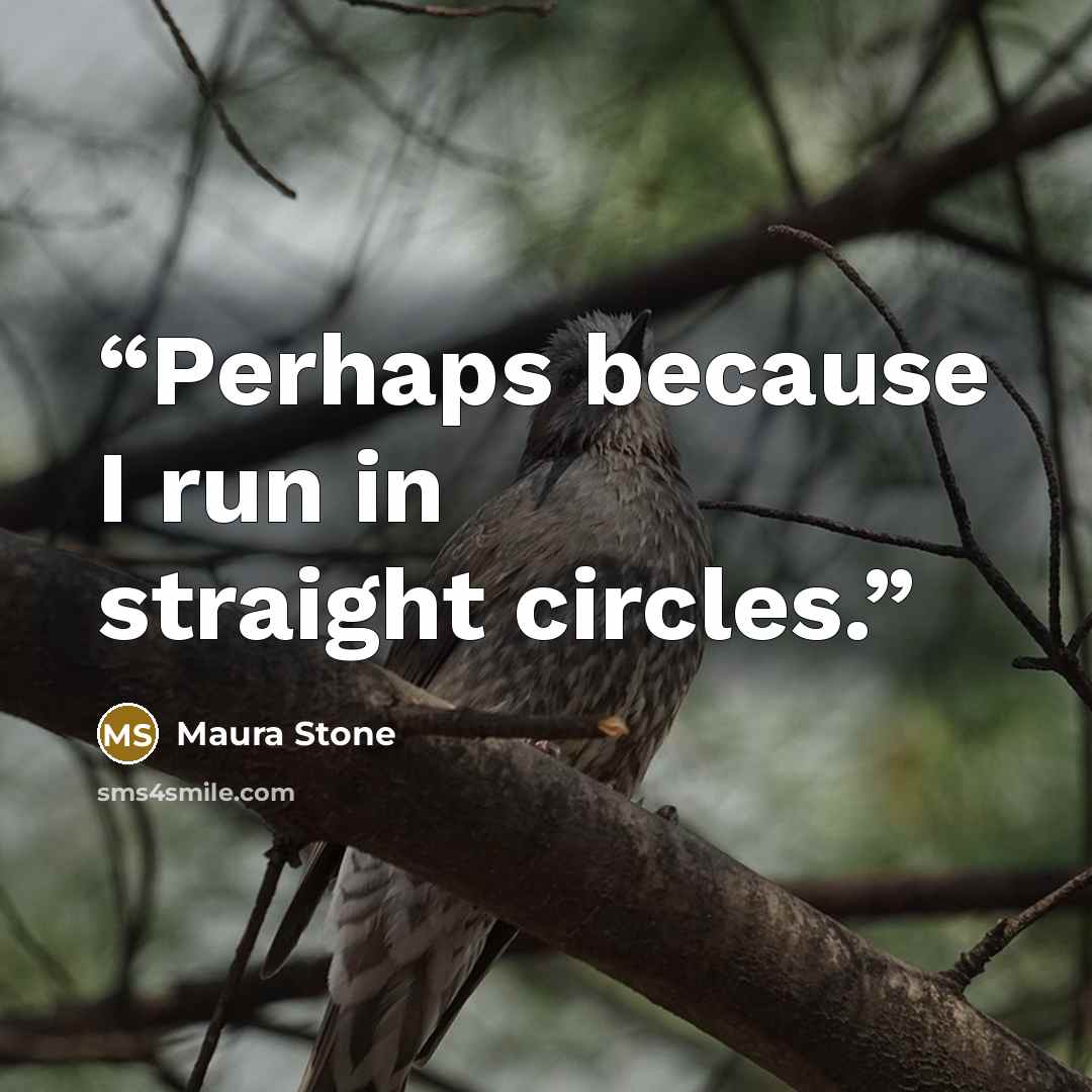“Perhaps because I run in straight circles.” quote by Maura Stone