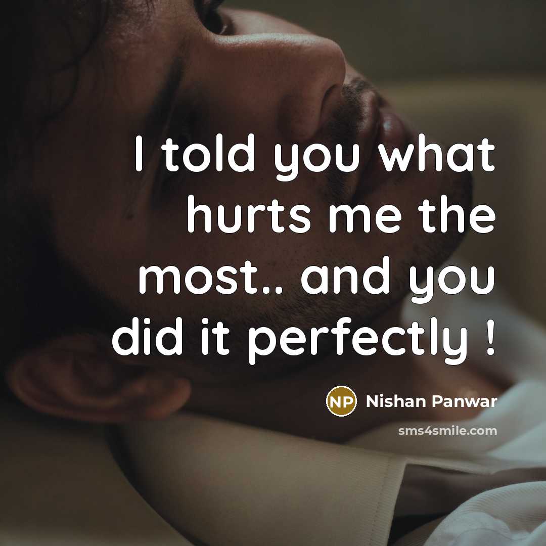 “I told you what hurts me the most.. and you…” quote by Nishan Panwar