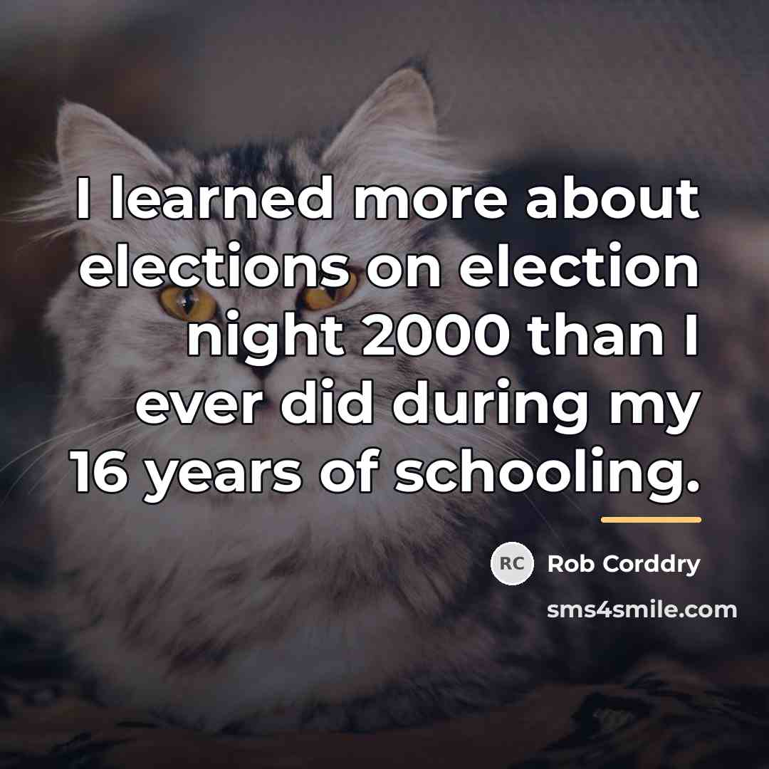 “I learned more about elections on election night 2000 than…” quote by Rob Corddry
