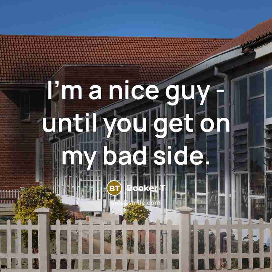 “I'm a nice guy - until you get on my…” quote by Booker T