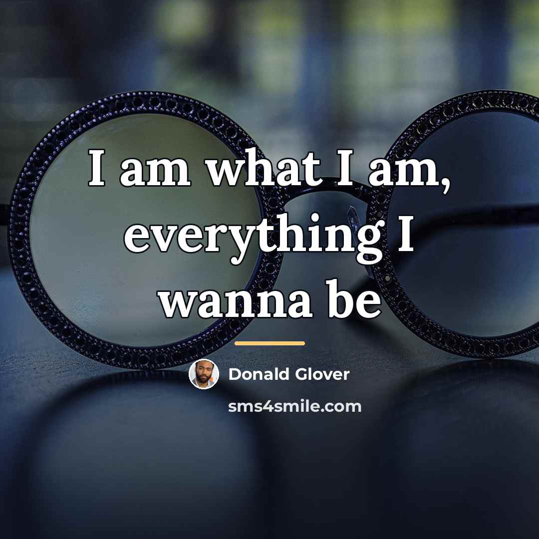 “I am what I am, everything I wanna be…” quote by Donald Glover