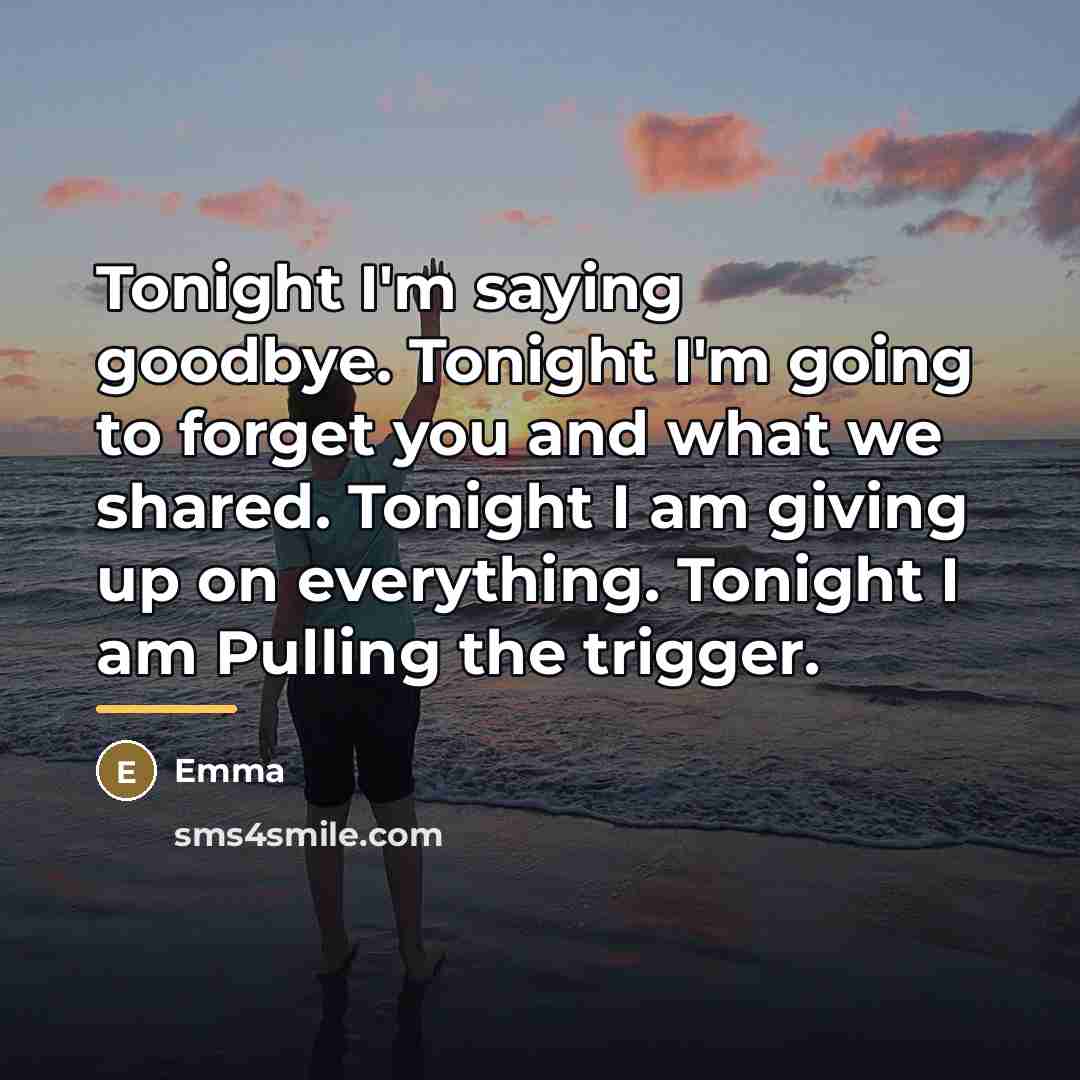 “Tonight I'm saying goodbye. Tonight I'm going to forget you…” quote by Emma