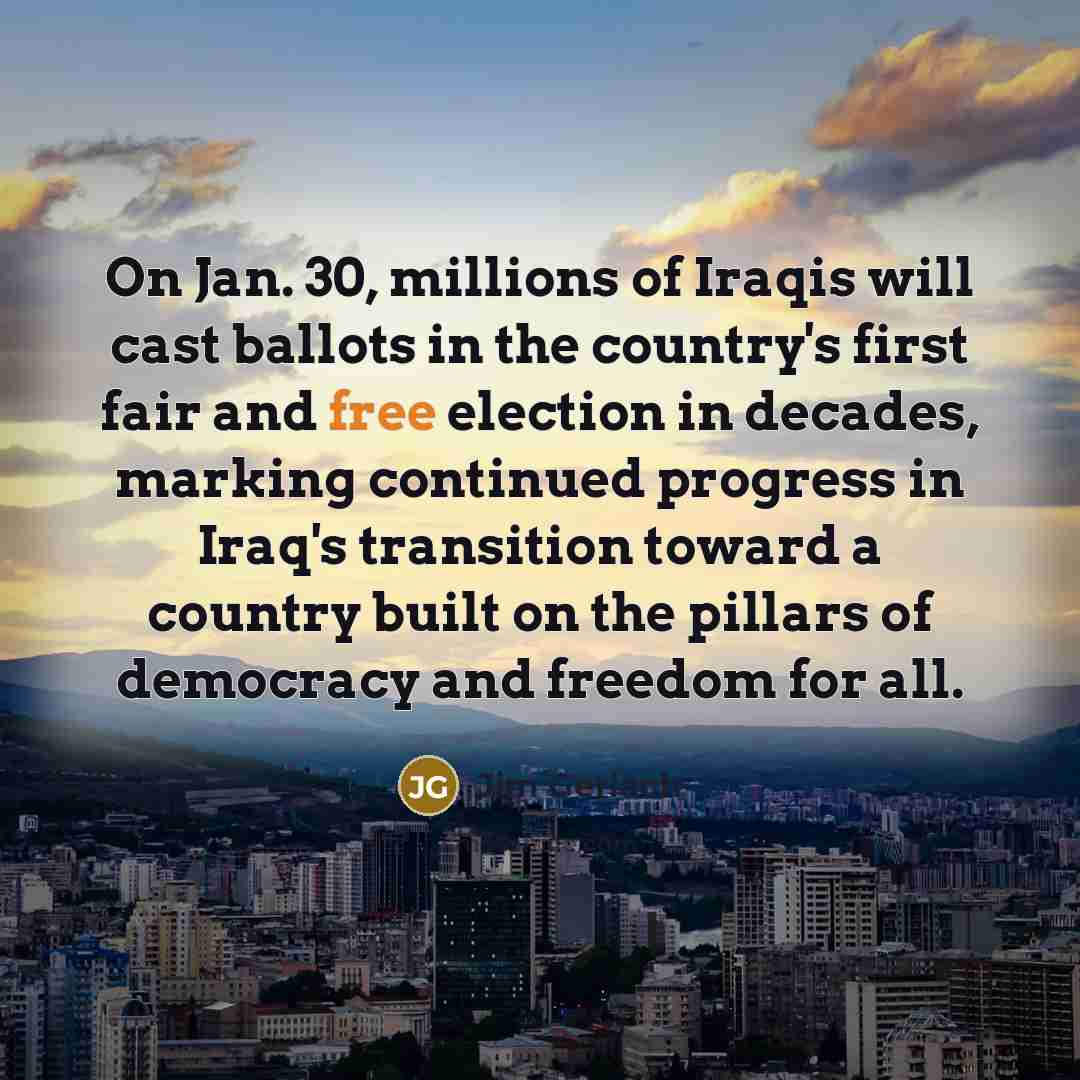 “On Jan. 30, millions of Iraqis will cast ballots in…” quote by Jim Gerlach