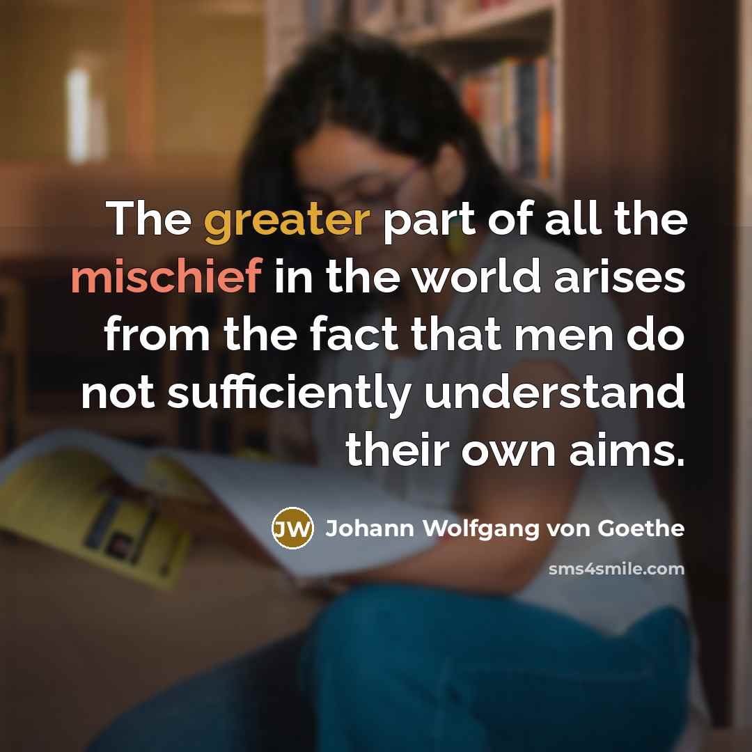 “The greater part of all the mischief in the world…” quote by Johann Wolfgang von Goethe