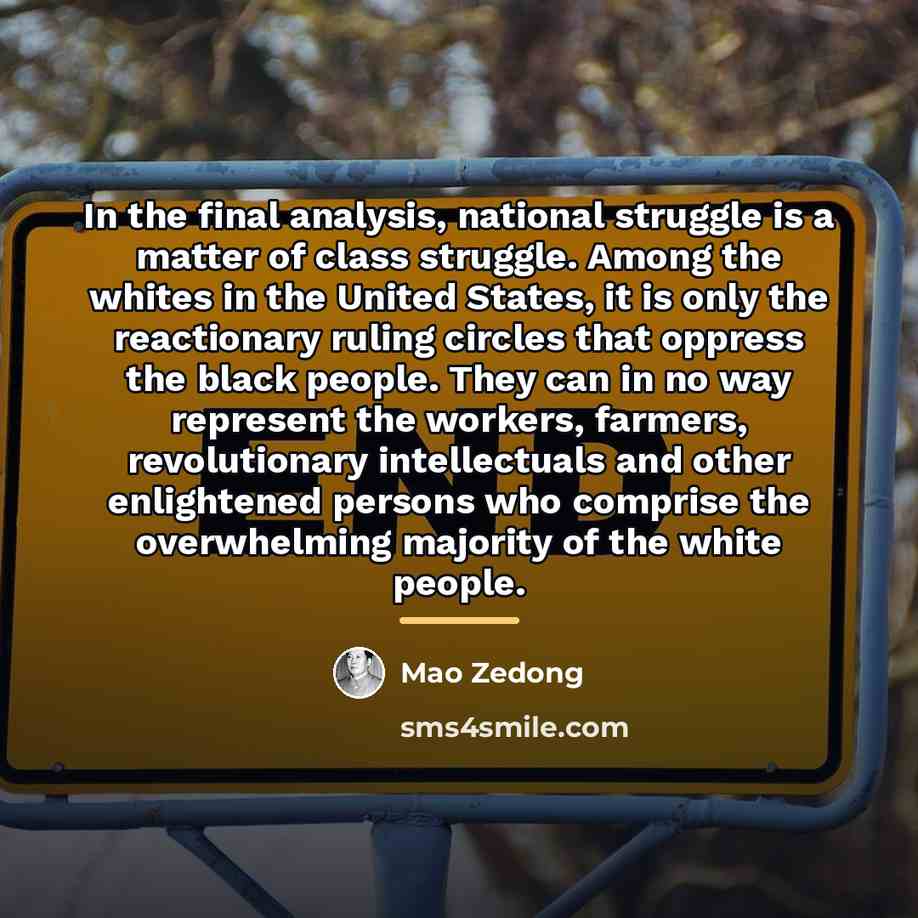 “In the final analysis, national struggle is a matter of…” quote by Mao Zedong
