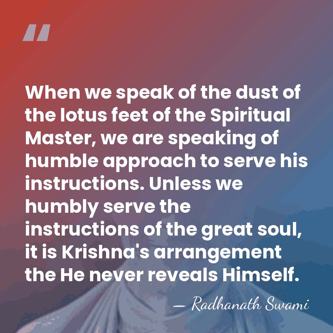 When we speak of the dust of the lotus feet of the&hellip; - Radhanath Swami