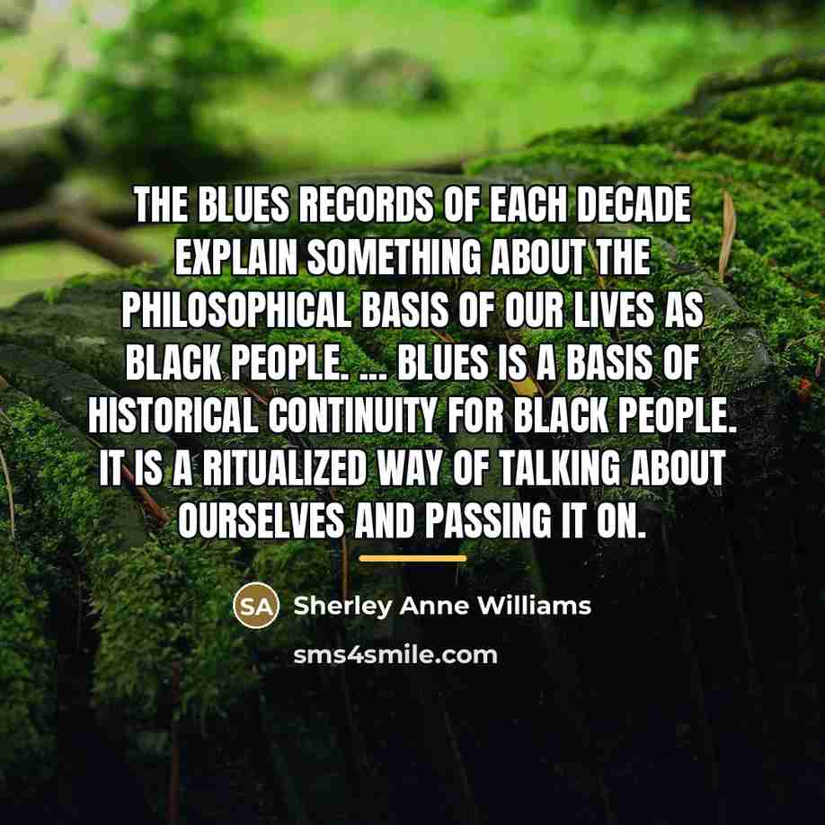 “The blues records of each decade explain something about the…” quote by Sherley Anne Williams