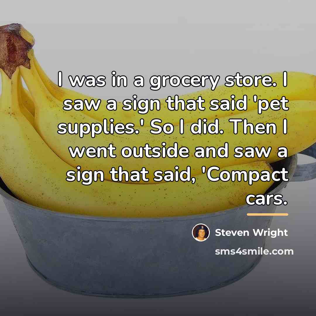 “I was in a grocery store. I saw a sign…” quote by Steven Wright