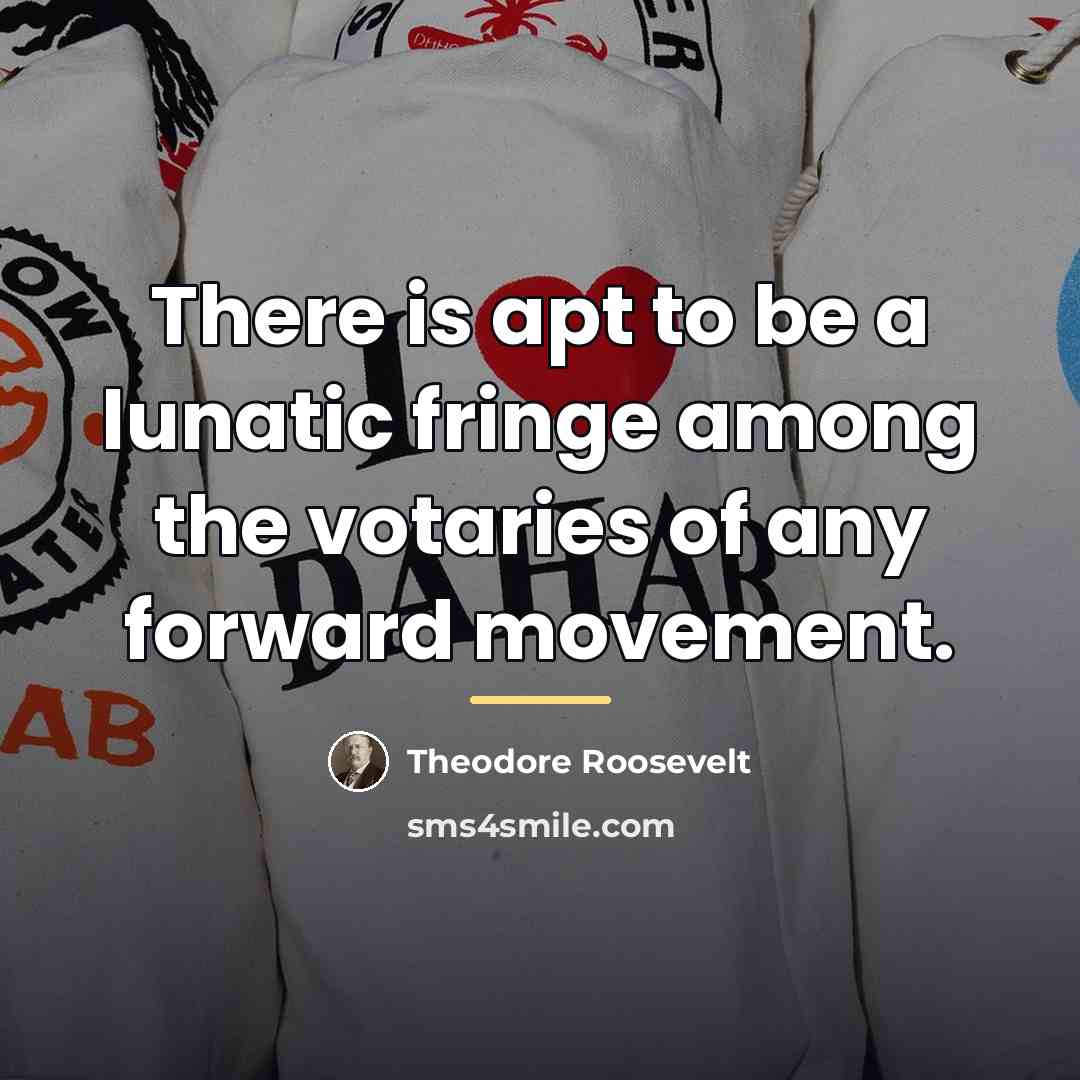 “There is apt to be a lunatic fringe among the…” quote by Theodore Roosevelt
