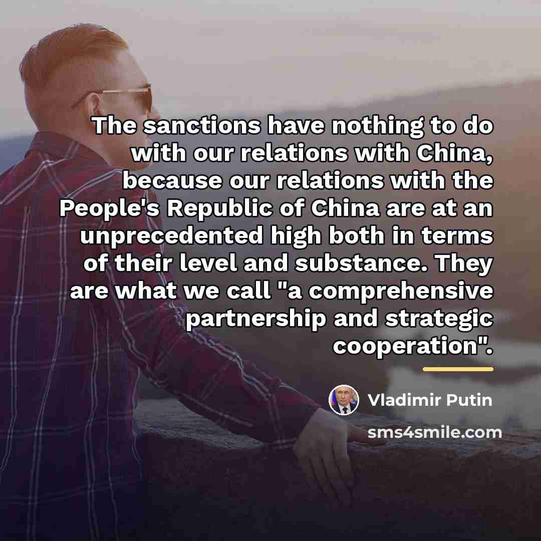 “The sanctions have nothing to do with our relations with…” quote by Vladimir Putin