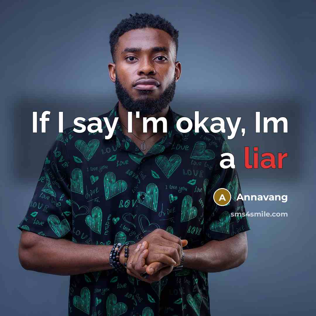 “If I say I'm okay, Im a liar” quote by Annavang