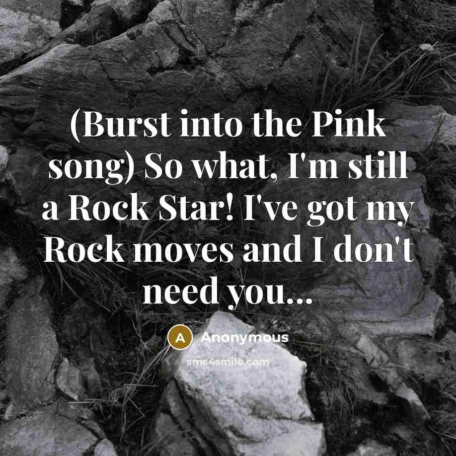 “(Burst into the Pink song) So what, I'm still a…” quote by Anonymous