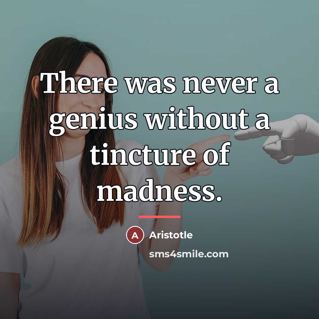 “There was never a genius without a tincture of madness.…” quote by Aristotle