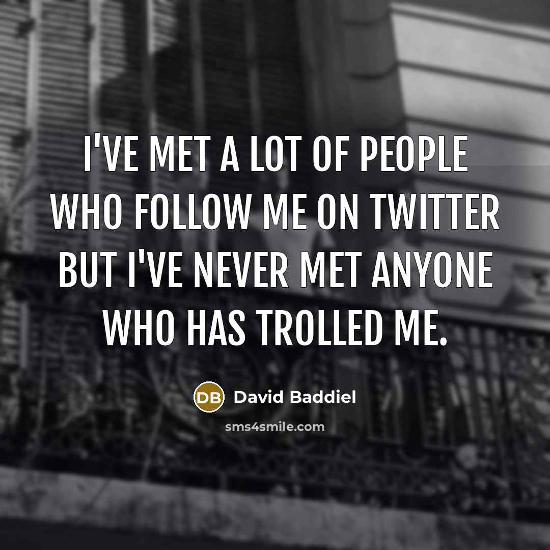 “I've met a lot of people who follow me on…” quote by David Baddiel