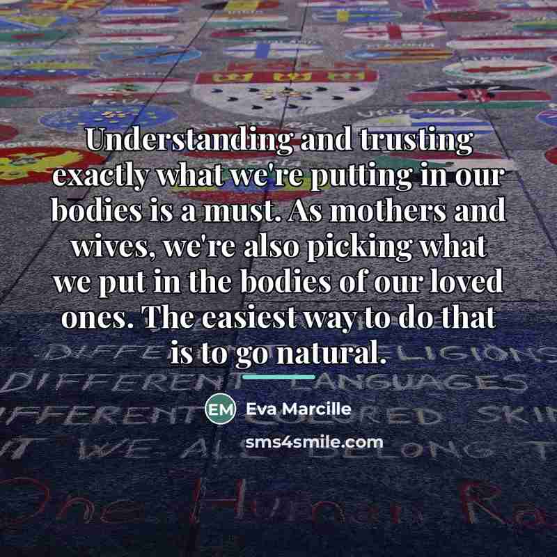 “Understanding and trusting exactly what we're putting in our bodies…” quote by Eva Marcille