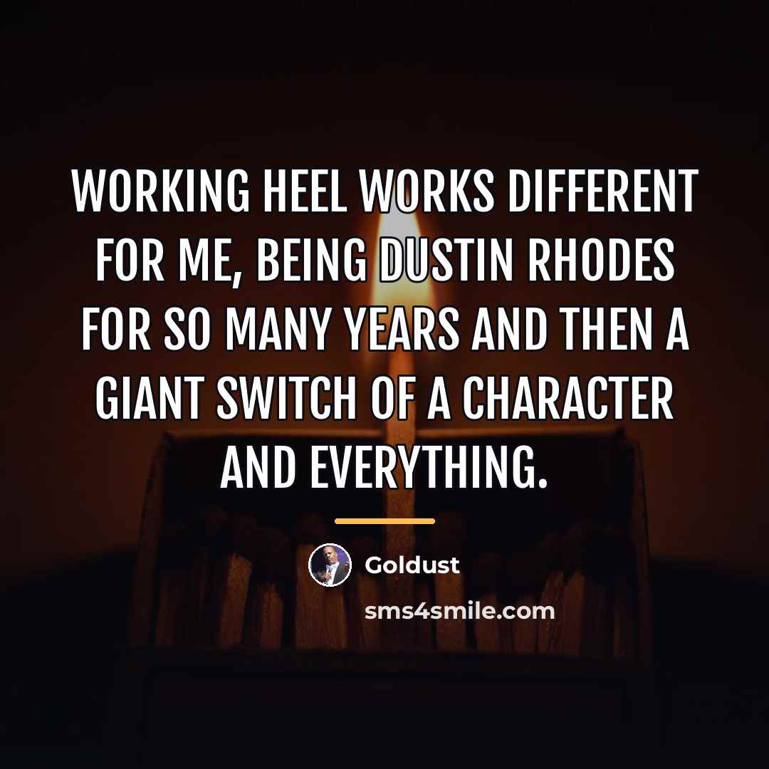 “Working heel works different for me, being Dustin Rhodes for…” quote by Goldust