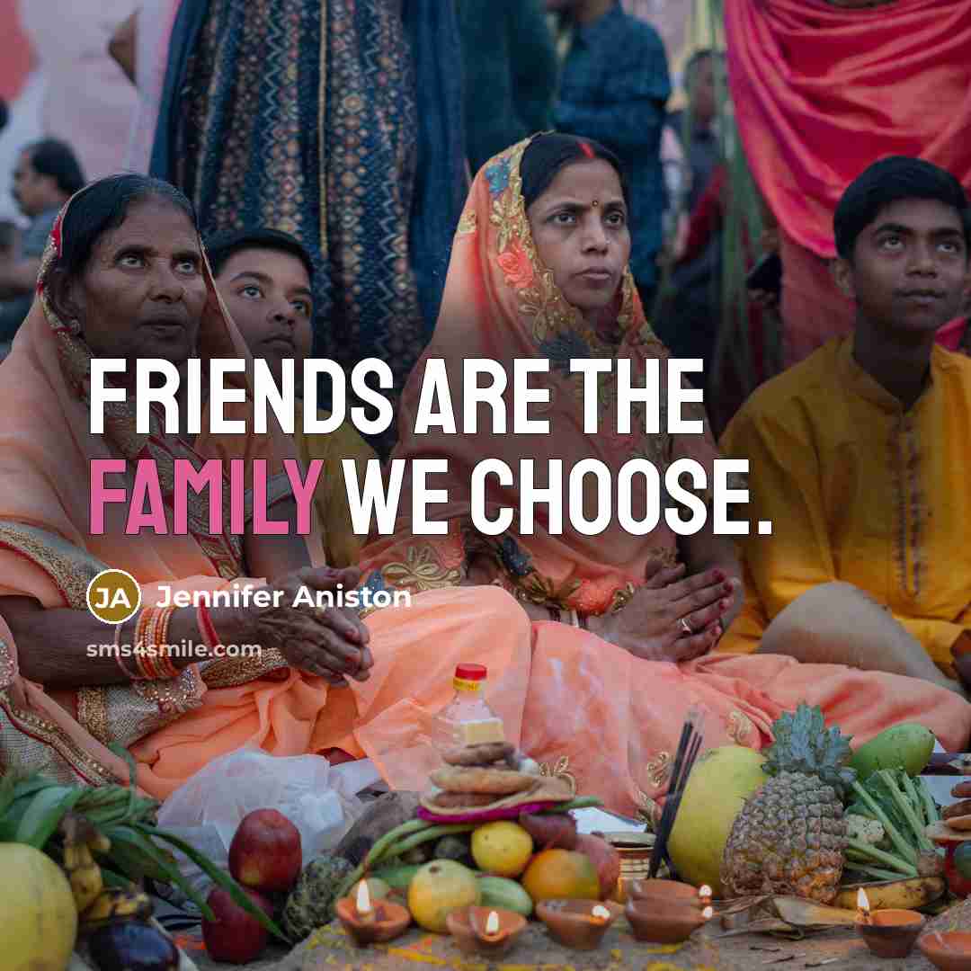 “Friends are the family we choose.…” quote by Jennifer Aniston