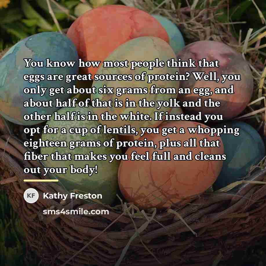 “You know how most people think that eggs are great…” quote by Kathy Freston