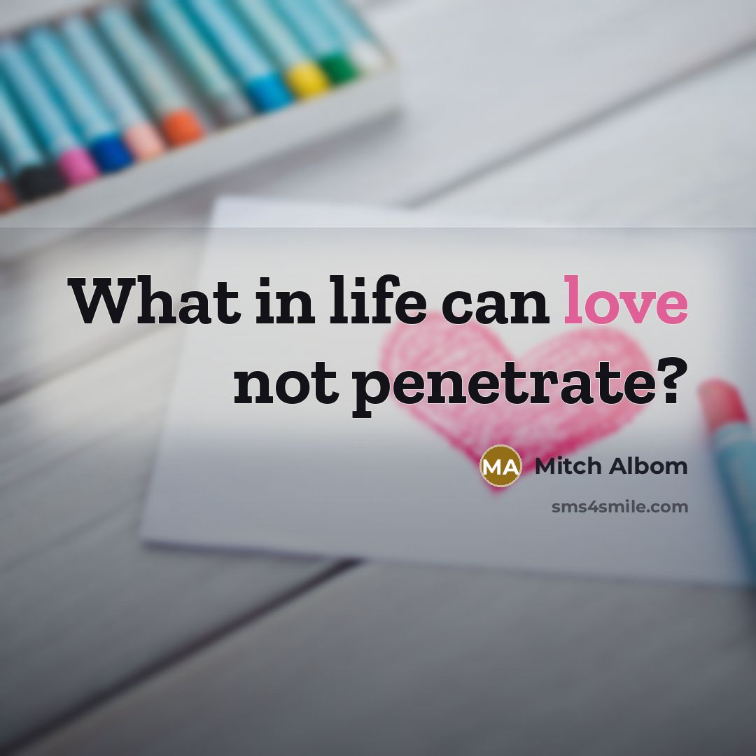 “What in life can love not penetrate?…” quote by Mitch Albom