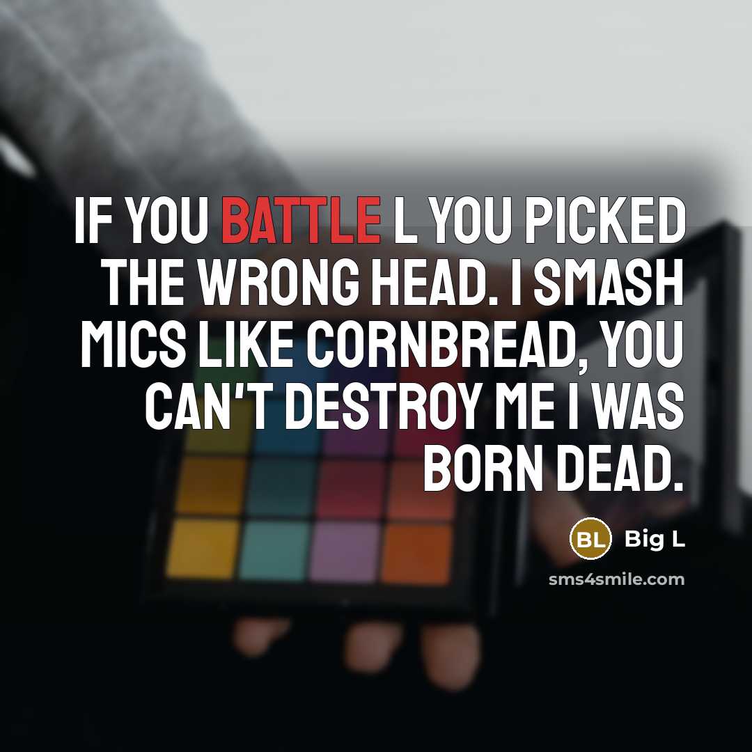 “If you battle L you picked the wrong head. I…” quote by Big L
