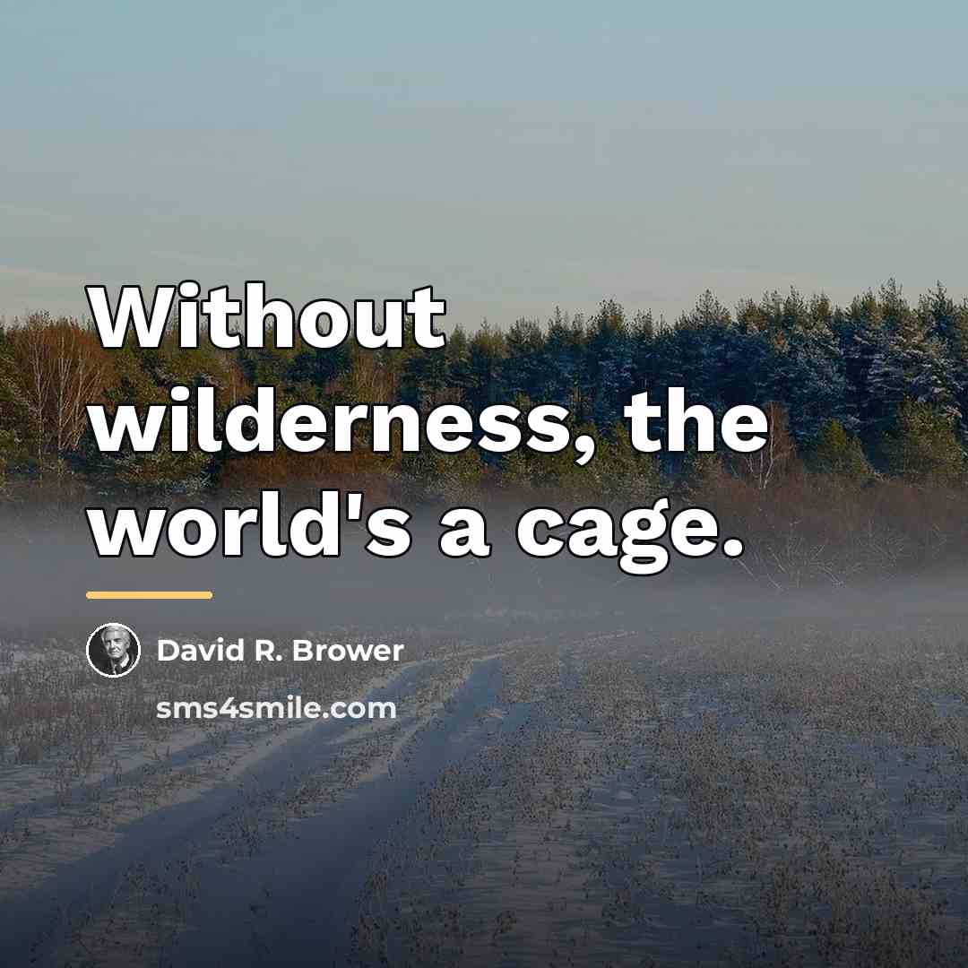 “Without wilderness, the world's a cage.…” quote by David R. Brower