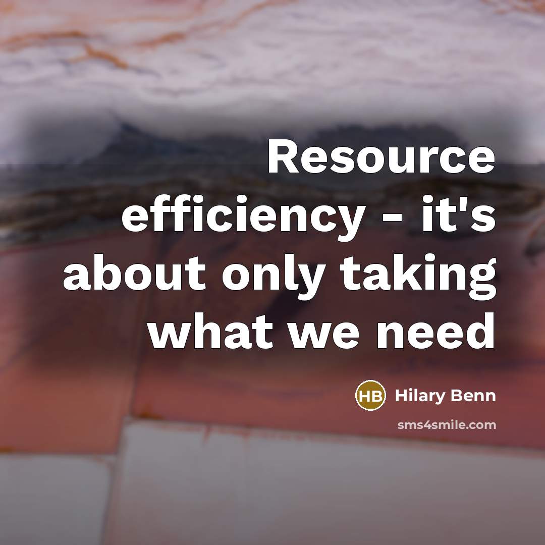 “Resource efficiency - it's about only taking what we need…” quote by Hilary Benn